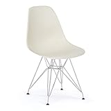 ST003 blanca - Silla metálica y asiento blanco estilo...