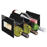 mDesign Práctico estante para botellas de vino –...